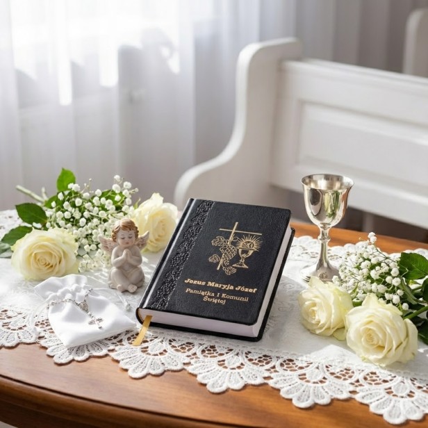 Czarna książeczka komunijna – klasyczny modlitewnik z modlitwami