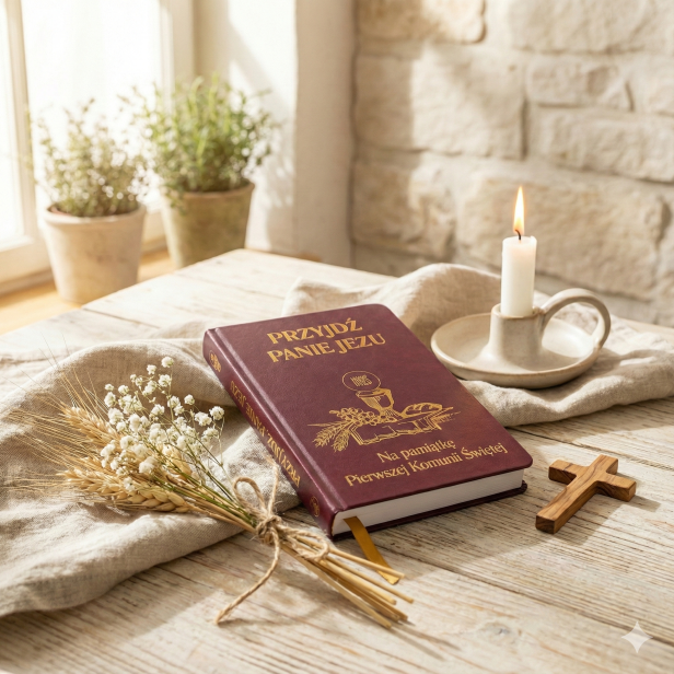 Modlitewnik dla dzieci „Przyjdź, Panie Jezu” – książeczka do modlitwy (bordowa)