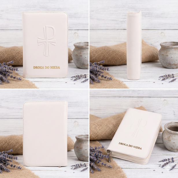 Etui skórzane do modlitewnika Droga do Nieba – czarne lub ecru