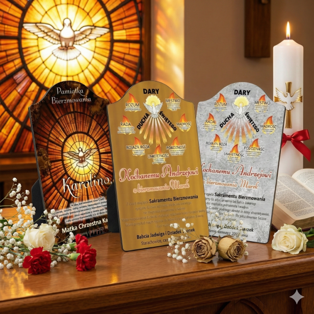 Pamiątkowa statuetka z okazji Bierzmowania – Prezent na Bierzmowanie | Linia AUREA CLASSIC™