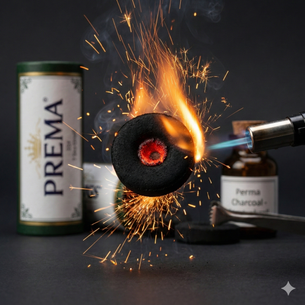 Węgielki PREMA 33 mm – węgielki do kadzideł i shishy, 1 rolka (10 sztuk)