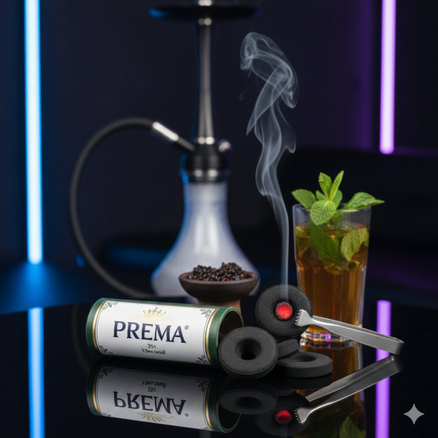 Węgielki PREMA 33 mm – węgielki do kadzideł i shishy, 1 rolka (10 sztuk)