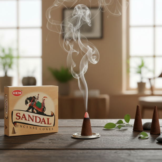 Kadzidło stożkowe SANDAŁ – drzewny aromat harmonii i duchowego oczyszczenia