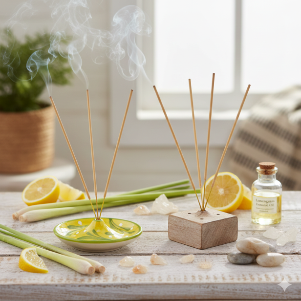 Kadzidło indyjskie patyczki TRAWA CYTRYNOWA – świeży aromat oczyszczenia i energii