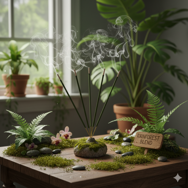 Kadzidło indyjskie patyczki LAS DESZCZOWY – świeży zapach natury i duchowego oczyszczenia