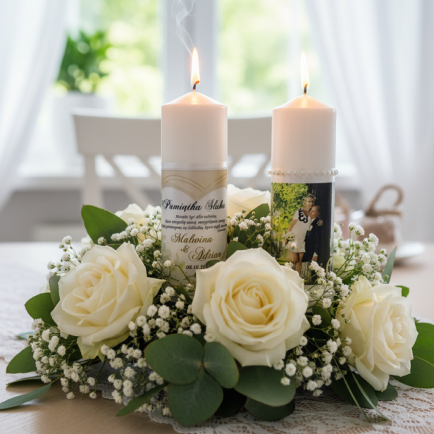 Świeca pamiątkowa z okazji Ślubu – Kolekcja Sacrum