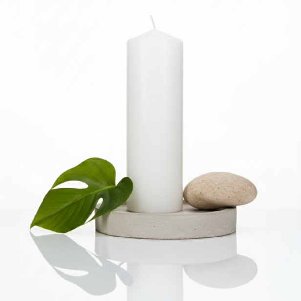 Minimalistyczny Spokój - Świeca walec BIAŁA – idealna na ołtarz (Ø 8 cm, wys. 25 cm)