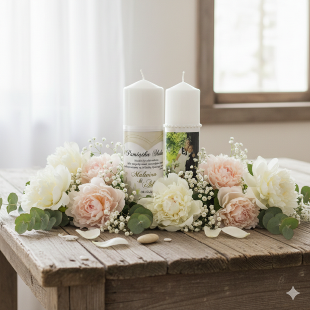 Świeca pamiątkowa z okazji Ślubu – Kolekcja Sacrum