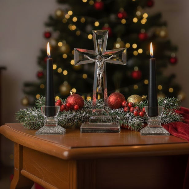Świece dekoracyjne, stożkowe CZARNY MAT - stołowe