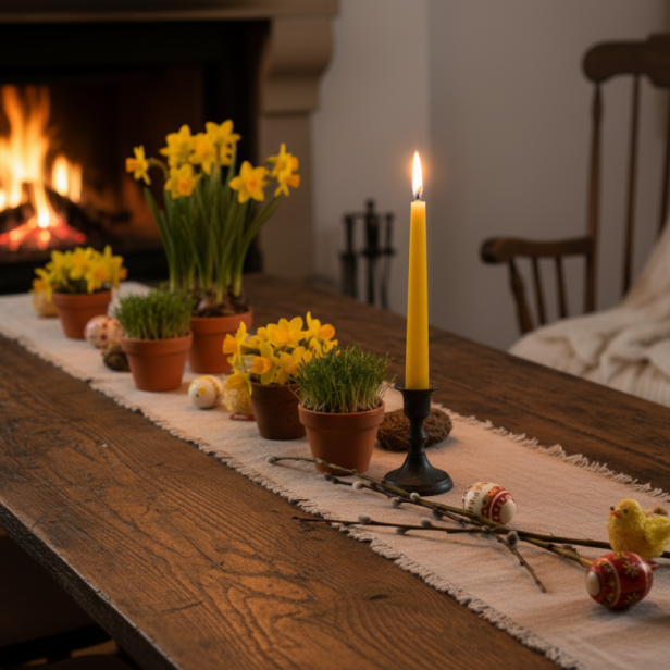 Świeczka stołowa stożkowa – żółta, zestaw 2 szt., klasyczna forma 24,5 cm