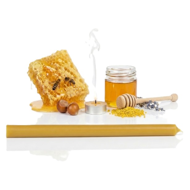 Świeca pamiątkowa z wosku pszczelego – naturalna i ręcznie wykonana | Linia BEE WAX – Naturalne Światło Wiary