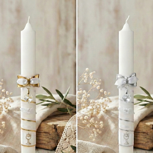 Świeca do Komunii PRECIOSA® KRYSZTAŁKI – Blask Wiary i Sakramentalnego Światła