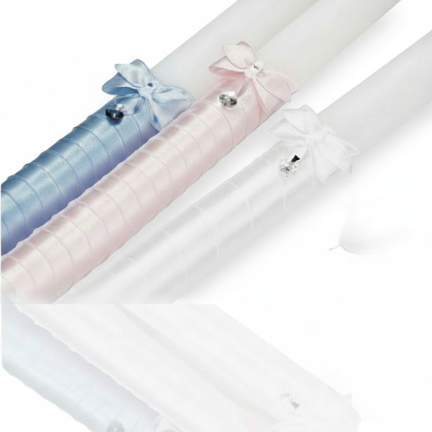 Świeca „Crystal Light – Satyna” – gromnica z kryształkiem Preciosa®