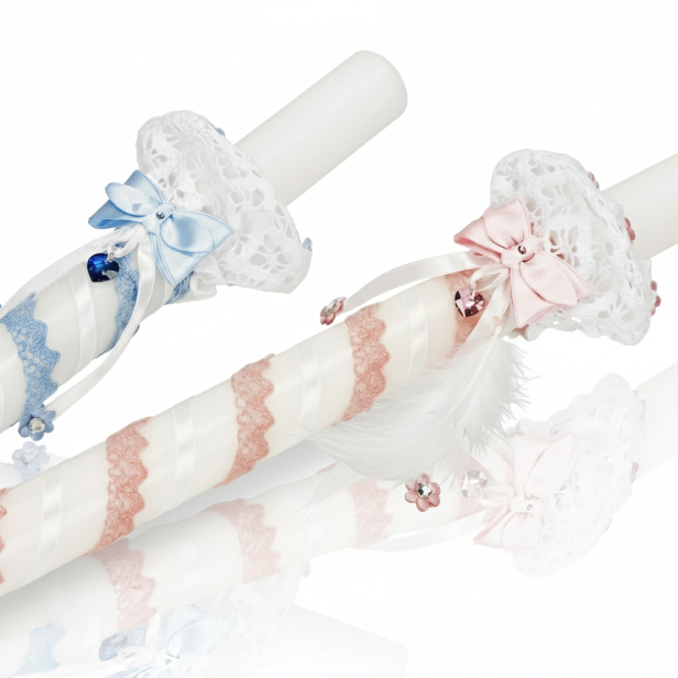 Świeca „Crystal Grace – Koronka Kolor” – gromnica z wisiorkiem Preciosa®