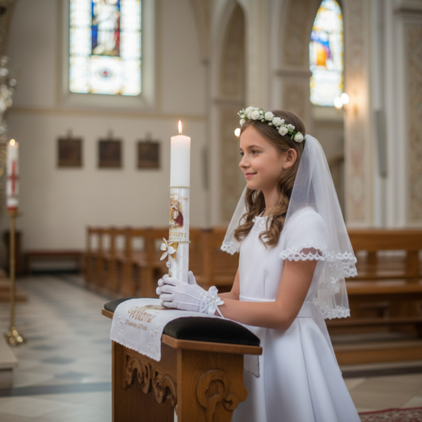 aranżacja komunijna Zestaw komunijny PRECIOSA® KRYSZTAŁKI – Blask Wiary i Sakramentalnego Światła