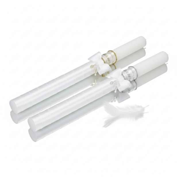 Świeca Imienna na Chrzest „Łaska Światła” z kryształkiem Preciosa®