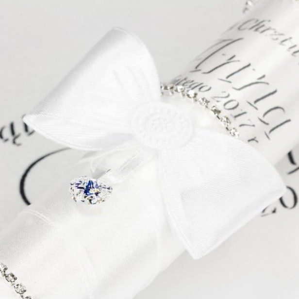 Zestaw imienny na chrzest SWAROVSKI KRYSZTAŁKI biały
