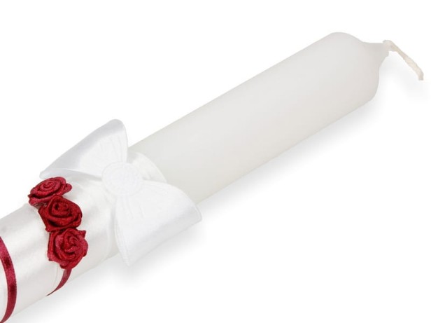 Świeca ręcznie zdobiona - bordo