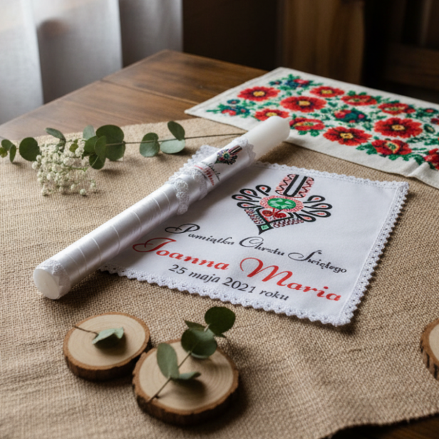 aranżacja Świeca i Szatka FOLKSTYLE® – Dusza Regionu: wzór góralski PARZENICA