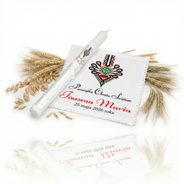 Świeca i Szatka FOLKSTYLE® – Dusza Regionu: wzór góralski PARZENICA