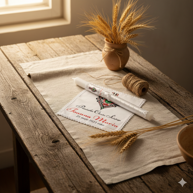 Świeca i Szatka FOLKSTYLE® – Dusza Regionu: wzór góralski PARZENICA