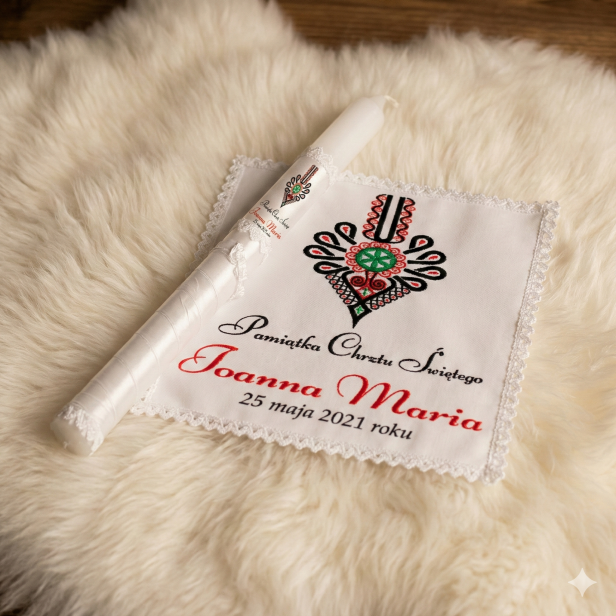 Świeca i Szatka FOLKSTYLE® – Dusza Regionu: wzór góralski PARZENICA