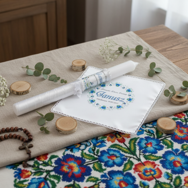 aranżacja Świeca i Szatka FOLKSTYLE® – Dusza Regionu: wzór kaszubski