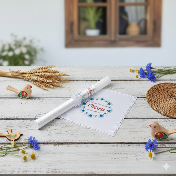 Świeca i Szatka FOLKSTYLE® – Dusza Regionu: wzór kaszubski