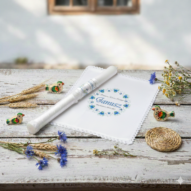 Świeca i Szatka FOLKSTYLE® – Dusza Regionu: wzór kaszubski