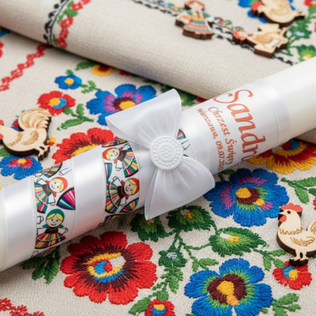 Świeca na Chrzest – motyw łowiczanki | Linia FolkStyle® – Tradycja i Wiara.png