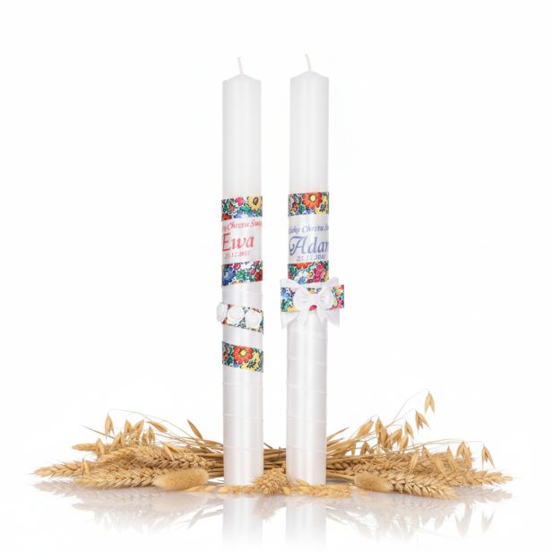 Świeca na Chrzest – wzór opolski | Linia FolkStyle® – Tradycja i Wiara