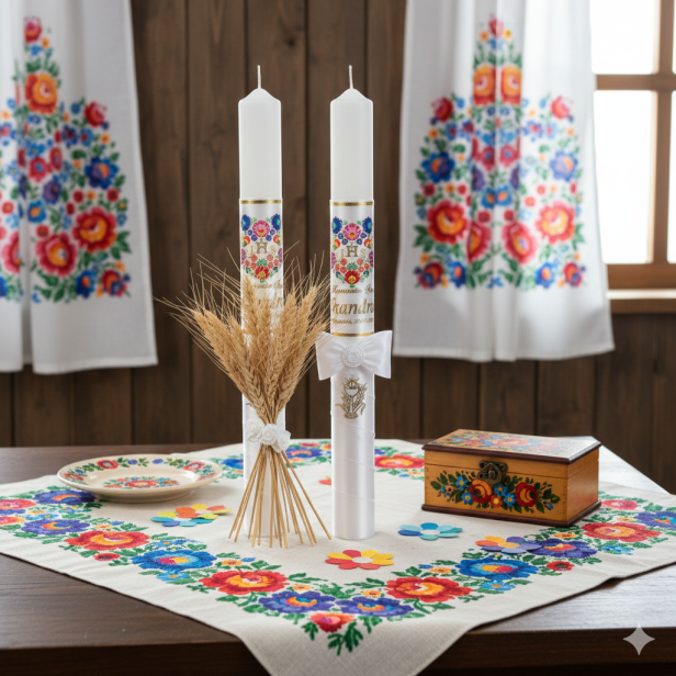 Świeca komunijna w stylu FolkStyle® | Tradycja i Wiara