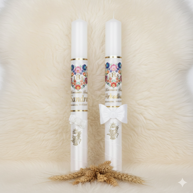 Świeca komunijna w stylu FolkStyle® | Tradycja i Wiara