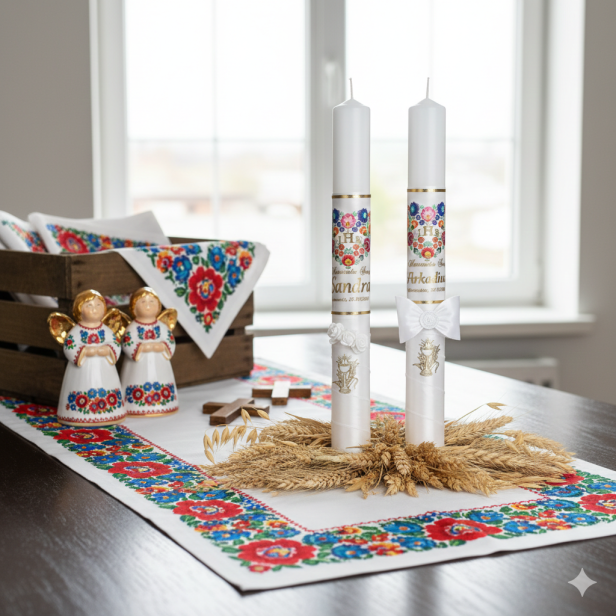 Świeca komunijna w stylu FolkStyle® | Tradycja i Wiara