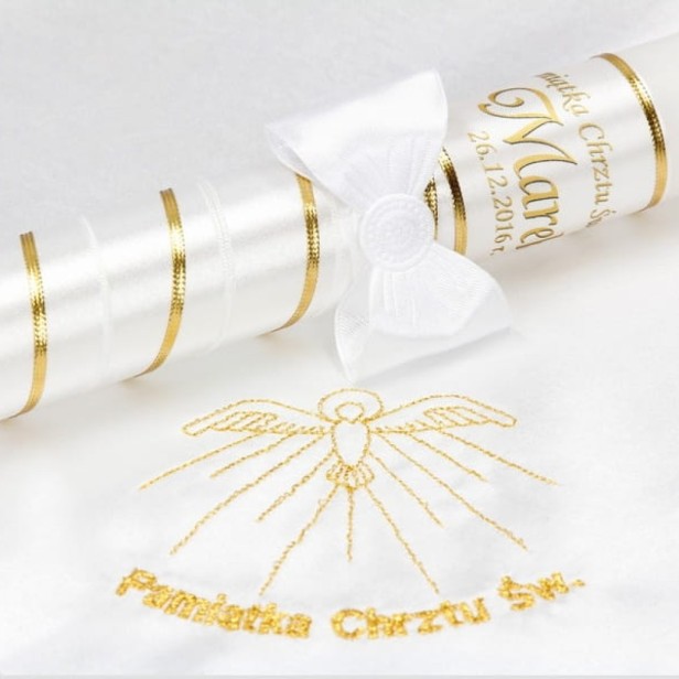 Zestaw na Chrzest Imię & Data - złoty