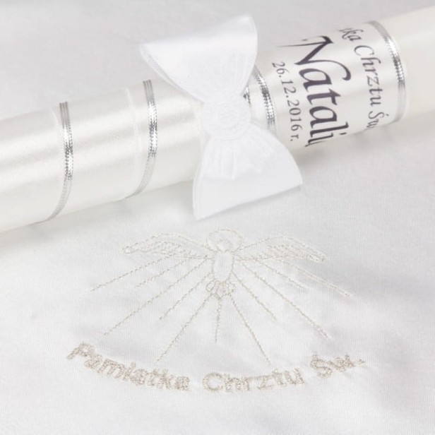 Zestaw na Chrzest Imię & Data - srebrny