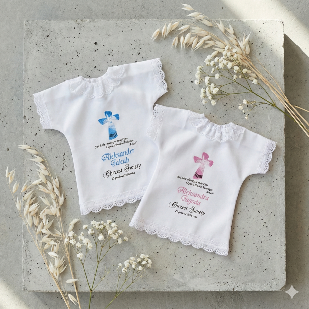 Szatka do Chrztu z Imieniem – zestaw MGIEŁKA (szatka)