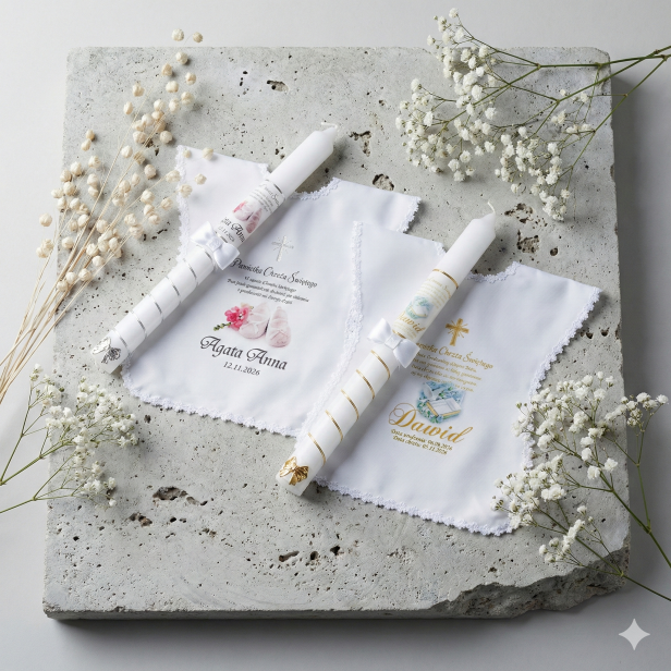 Srebrny i Złoty zestaw do Chrztu Świętego (koszulka)