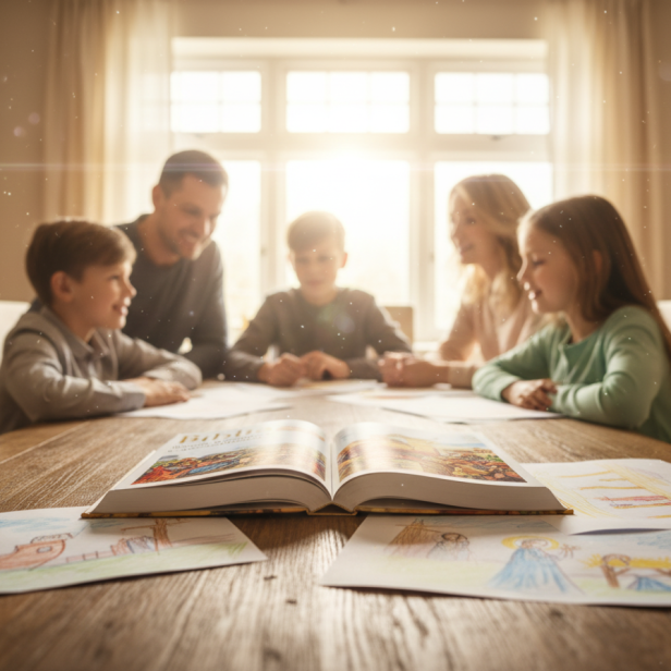 Biblia dla dzieci w etui z grawerem – Historia zbawienia w opowiadaniach | Pamiątka i prezent religijny