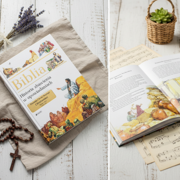 Biblia dla dzieci w etui z grawerem – Historia zbawienia w opowiadaniach | Pamiątka  i prezent religijny