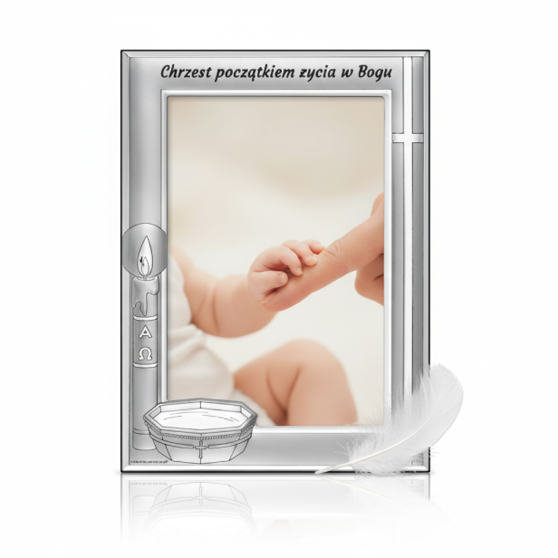 Ramka srebrna AG999 „Chrzest Święty” | SILVER BAPTISM™