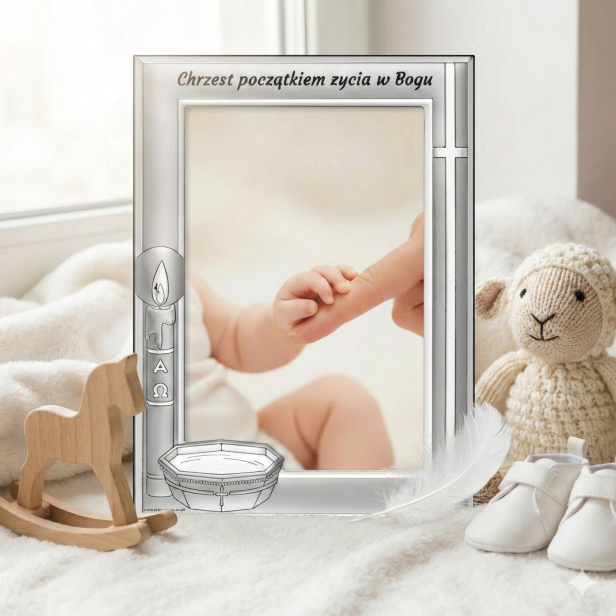 Ramka srebrna AG999 „Chrzest Święty” | SILVER BAPTISM™