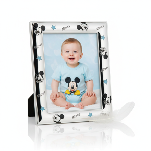 Ramka srebrna AG999 ©Disney dla dziecka, niebieska 9×13 cm – | ARGENTO KIDS™