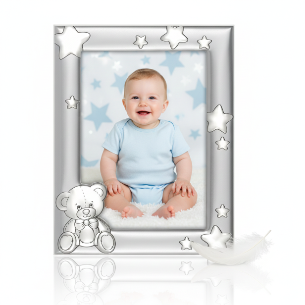 Ramka srebrna AG999 dziecięca, srebrna 10×15 – | ARGENTO KIDS™