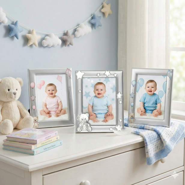 Ramka srebrna AG999 dziecięca, srebrna 10×15 – | ARGENTO KIDS™