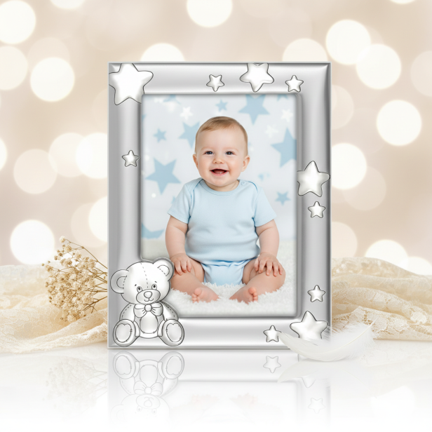 Ramka srebrna AG999 dziecięca, srebrna 10×15 – | ARGENTO KIDS™