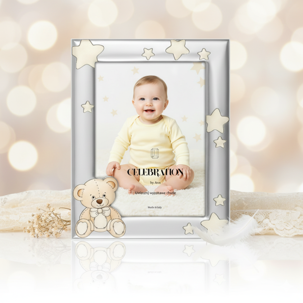 Ramka srebrna AG999 dziecięca, kolorowa 10×15 – | ARGENTO KIDS™