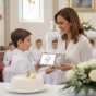 Ramka plexy z wizerunkiem Jezusa eucharystycznego 13×9 – | SILVER COMMUNION™