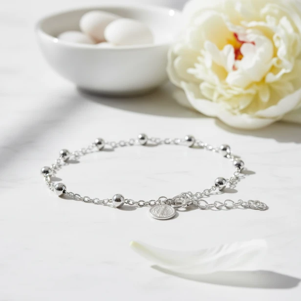 Srebrna bransoletka różańcowa 2,7 g – elegancka aranżacja
