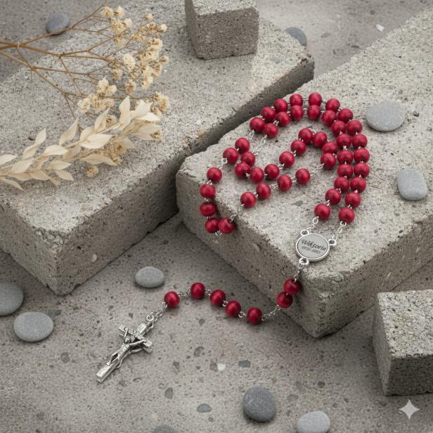 Różaniec drewniany pachnący 8 mm z grawerem – personalizowany